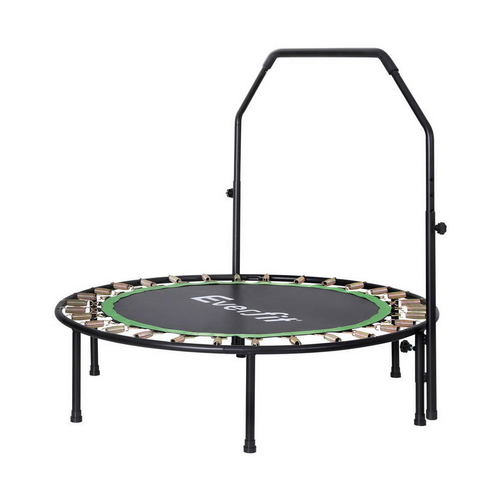 Everfit 48inch Round Fitness Trampoline Rebounder Adjustable Handrail Green.