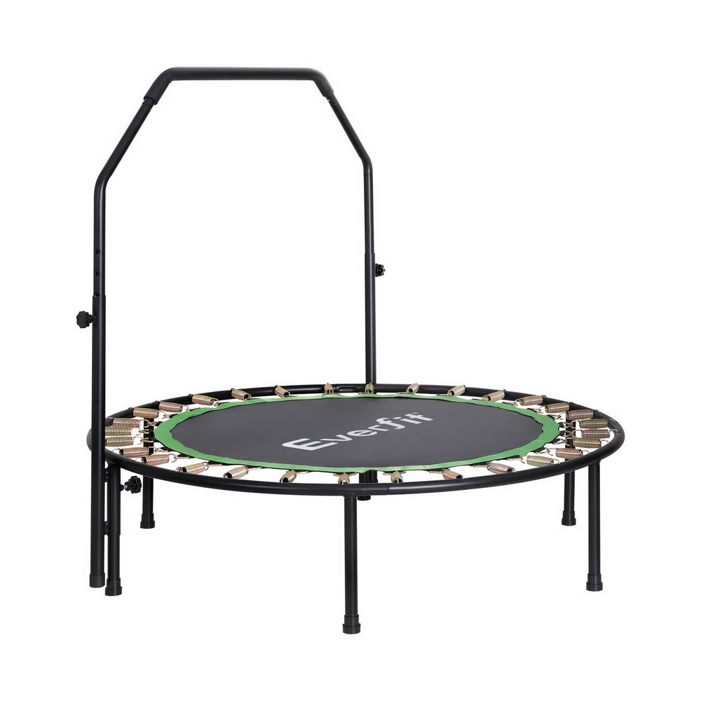 Everfit 48inch Round Fitness Trampoline Rebounder Adjustable Handrail Green.
