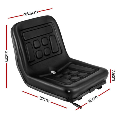 Giantz Tractor Seat Forklift Excavator Universal Suspension Truck Chair PU Leather.