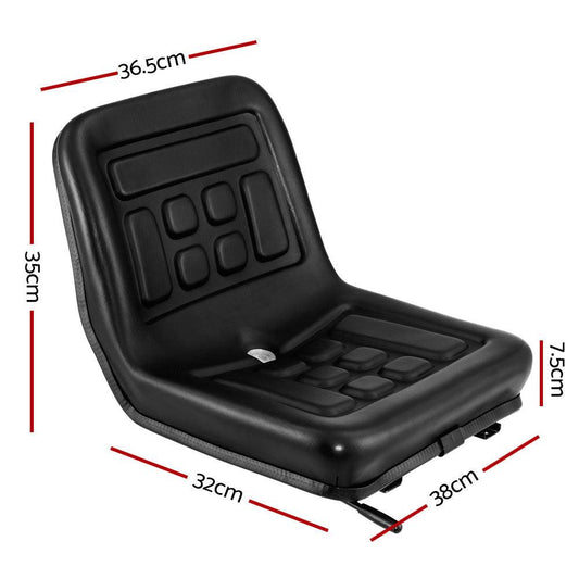 Giantz Tractor Seat Forklift Excavator Universal Suspension Truck Chair PU Leather.