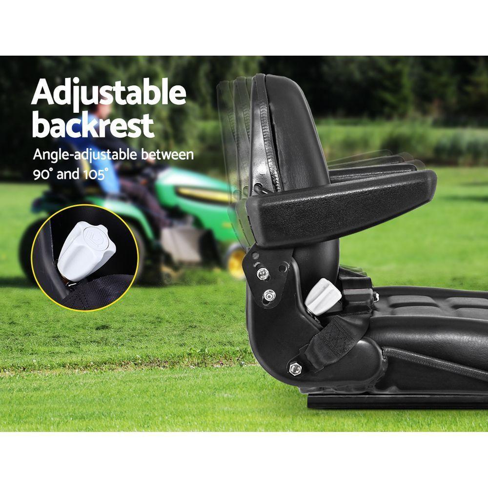 Giantz Tractor Seat Forklift Excavator Universal Suspension Armrest Truck Chair.