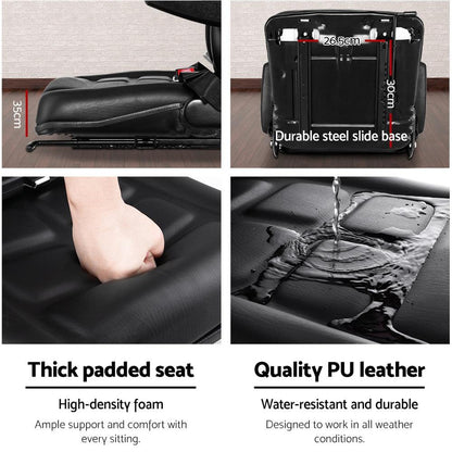 Giantz Tractor Seat Forklift Excavator Universal Suspension Armrest Truck Chair.