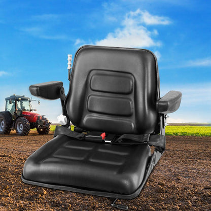 Giantz Tractor Seat Forklift Excavator Universal Suspension Armrest Truck Chair.