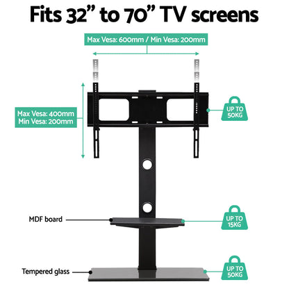 Artiss TV Stand Mount Bracket for 32"-70" LED LCD 2 Tiers Storage Floor Shelf.