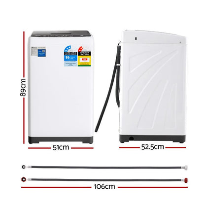 Devanti 6kg Top Load Washing Machine White.