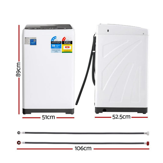 Devanti 6kg Top Load Washing Machine White.