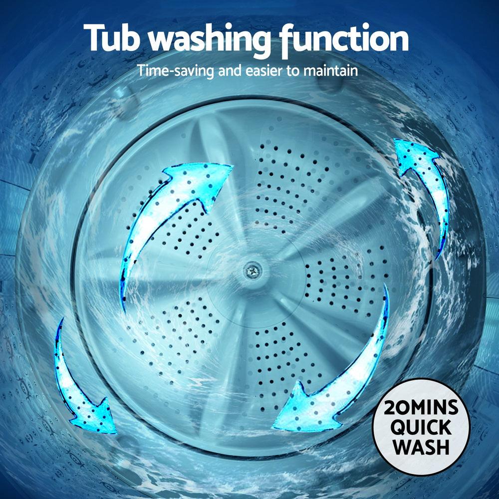 Devanti 6kg Top Load Washing Machine White.