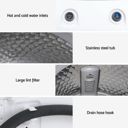 Devanti 6kg Top Load Washing Machine White.