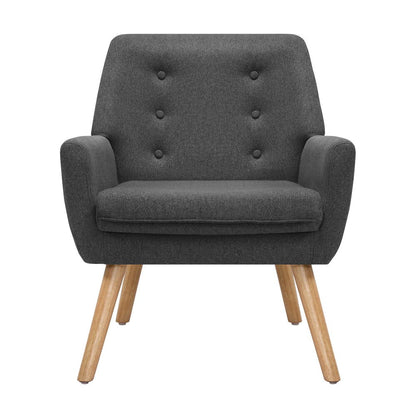 Artiss Armchair Linen Fabric Anne Charcoal.