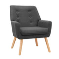 Artiss Armchair Linen Fabric Anne Charcoal.