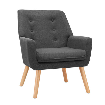 Artiss Armchair Linen Fabric Anne Charcoal.