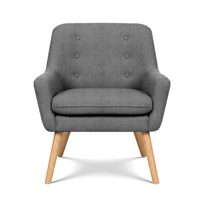 Artiss 2X Armchair Lounge Chair Accent Tub Chair Grey ANNE