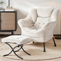 Artiss Armchair Accent Chair Ottoman Lounge Footrest Velvet White