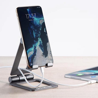 Urbanoki Portable Phone Tablet Stand Dual Folding Desk Travel Cradle Dock.
