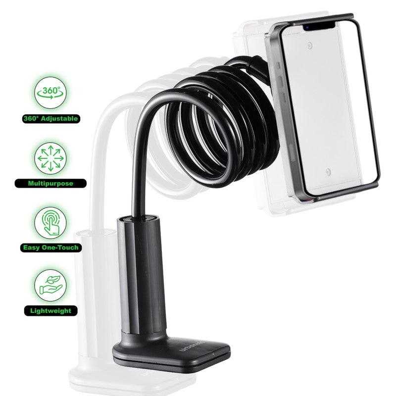 Urbanoki Gooseneck Phone Holder Flexible Clamp Mount for Bed Desk.