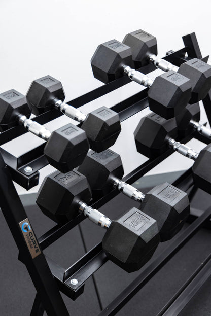 4 Pairs Hex Dumbbells PLUS Dumbbell Rack (100 kg | 5kg-20kg | 1.1m 3-tier Rack)