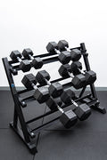 5 Pairs Hex Dumbbells PLUS Dumbbell Rack (150 kg | 5kg-25kg | 1.1m 3-tier Rack)