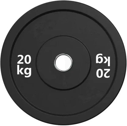 Black Olympic Bumper Plates - 100kg kit PLUS Olympic Barbell (2.2m | 20kg)