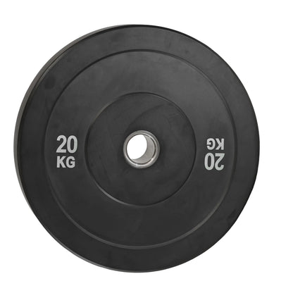 Black Olympic Bumper Plates - 100kg kit PLUS Olympic Barbell (2.2m | 20kg)