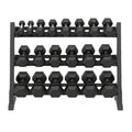 12 Pairs Hex Dumbbells PLUS Dumbbell Rack (390 kg | 2.5kg-30kg | 1.1m 3-tier Rack)