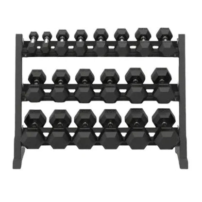 12 Pairs Hex Dumbbells PLUS Dumbbell Rack (390 kg | 2.5kg-30kg | 1.1m 3-tier Rack)