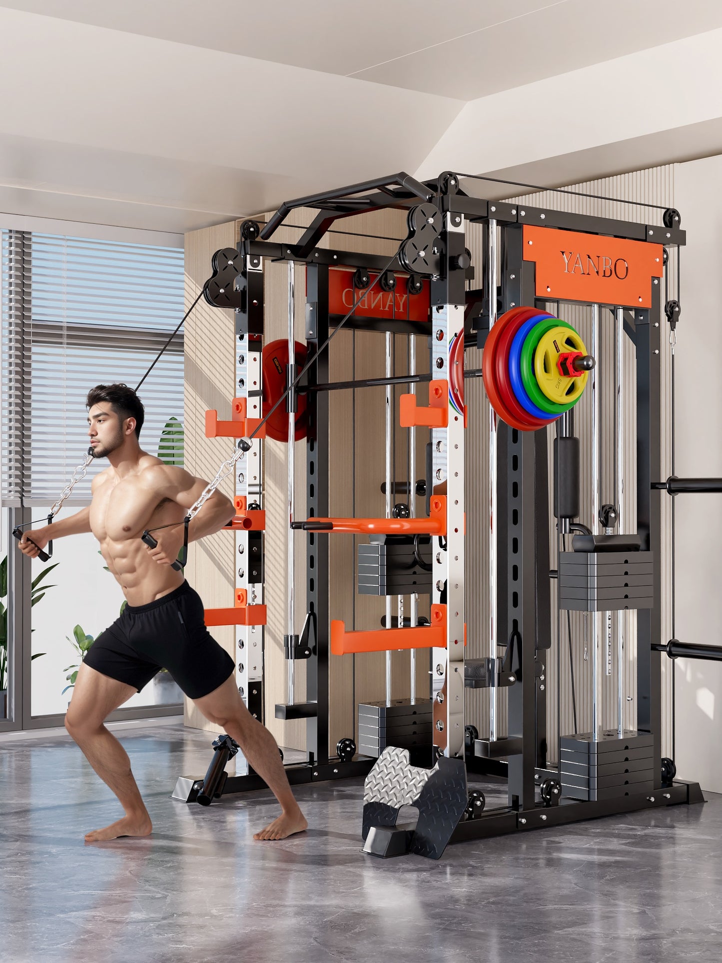 SmartFit M1 Ultra Leg Press and Chest Fly Multi Functional Training Smith Machine Home Gym with 130kgs pin loaded package