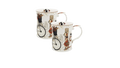 Fine Bone China Cat Couple Mug Set (415ml, Embossed) – Gift‑Ready