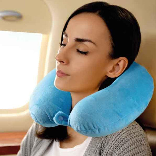 Laser Memory Foam Neck Pillow Blue.