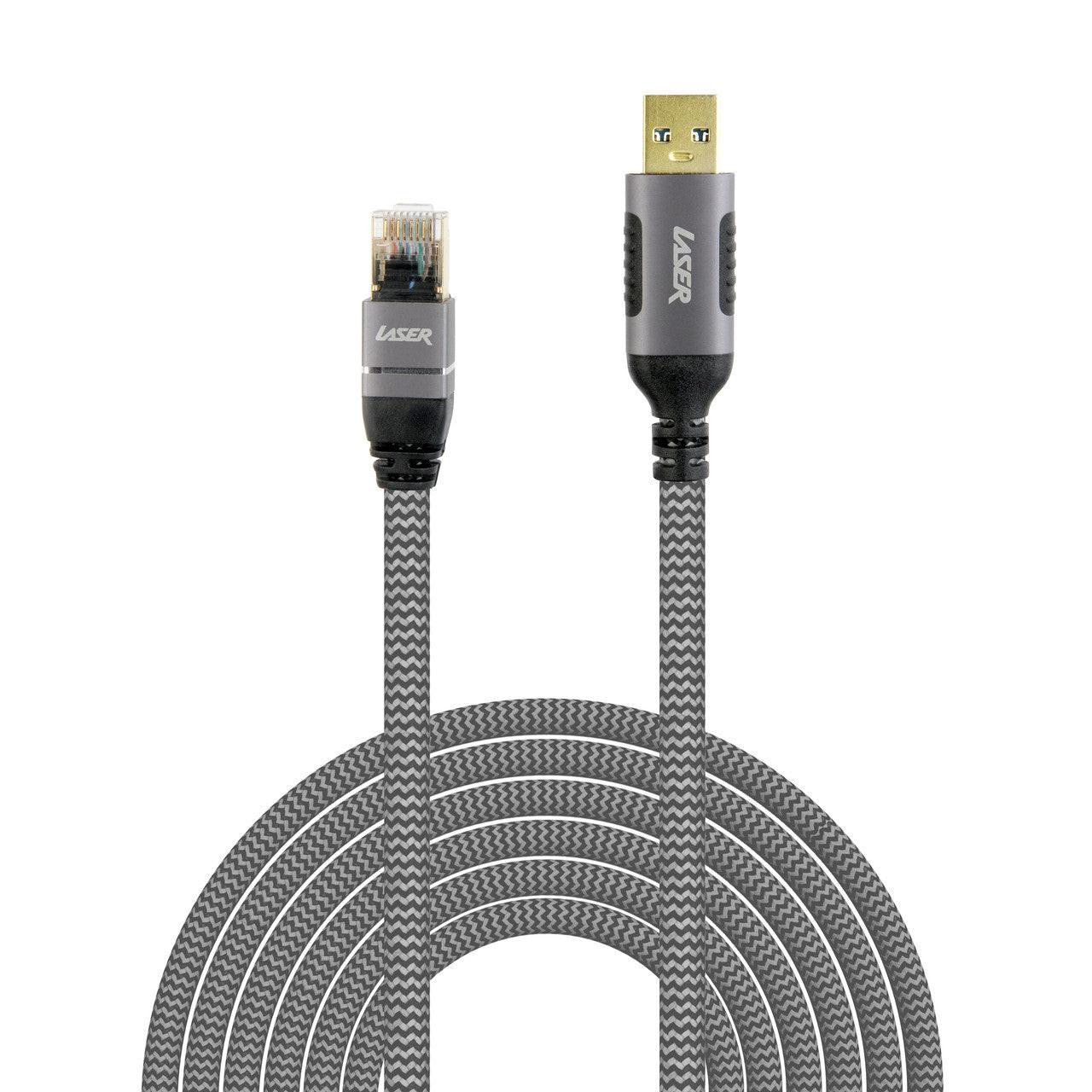 Laser USB-A to RJ45 Male Cable for Compatible Devices - 2m.