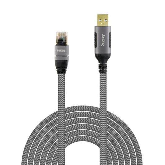 Laser USB-A to RJ45 Male Cable for Compatible Devices - 2m.