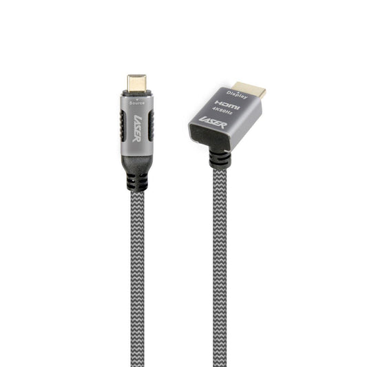 Laser 4K USB-C to Right Angle HDMI Cable 2m.