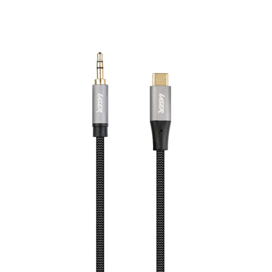 Laser USB-C to 3.5mm AUX Audio Cable 2m - Black.