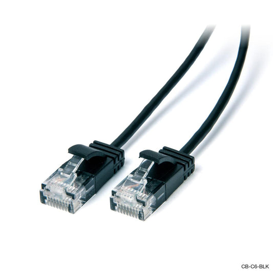 1m Ultra Slim Cat6 Network Cable Black.