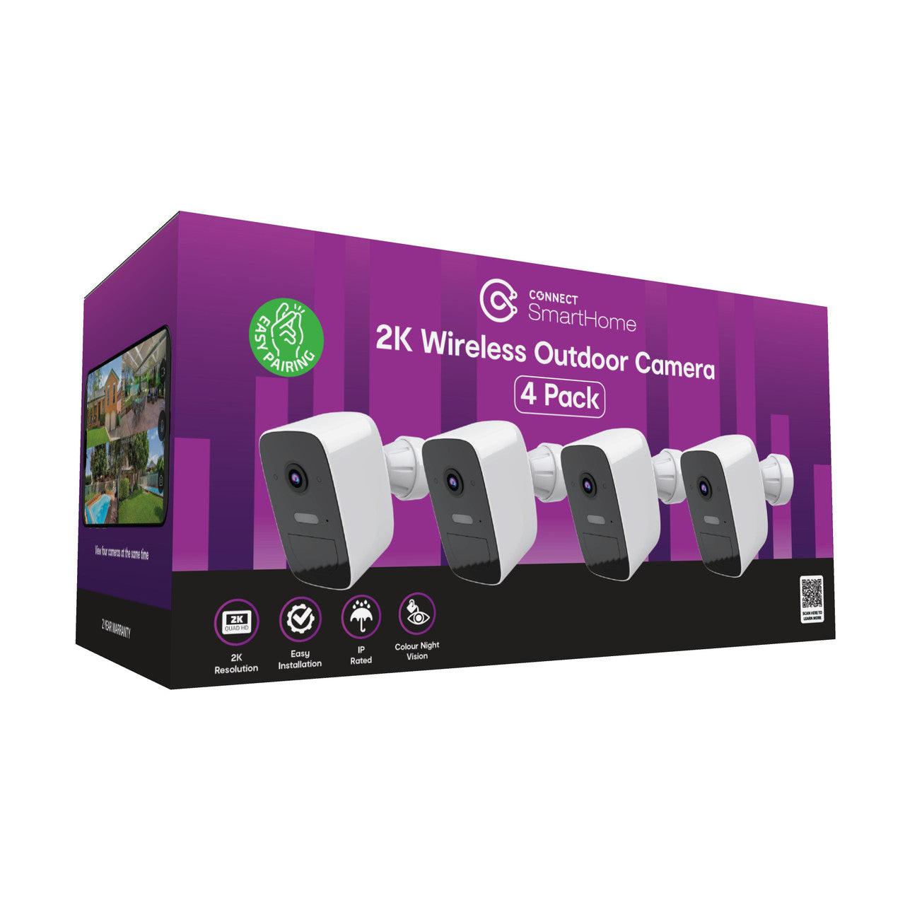 Connect SmartHome Wireless 2K Outdoor Camera 4 Pack.