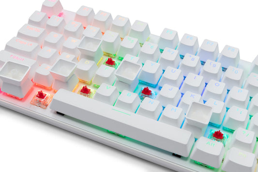 G-TEK Cyborg 87-Key Wired Bluetooth Keyboard White.