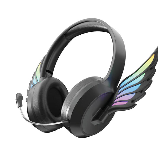 Laser Kids Angel Wings Headphones with Mic Black.