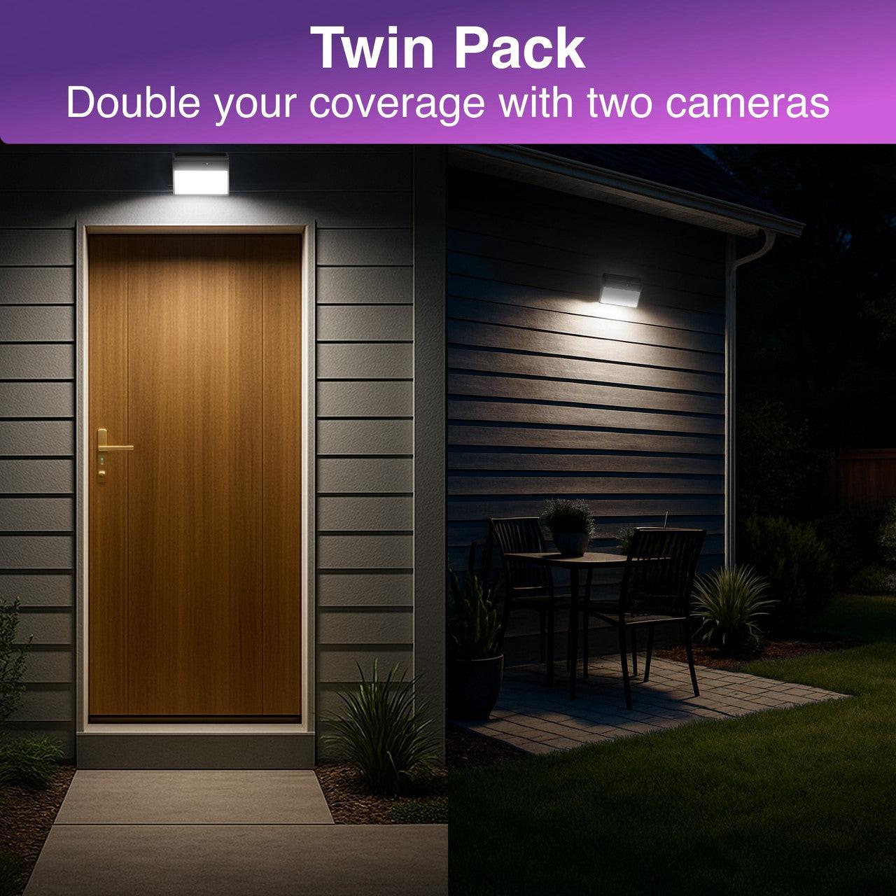 Laser Outdoor Wall Light Camera Twin Pack.
