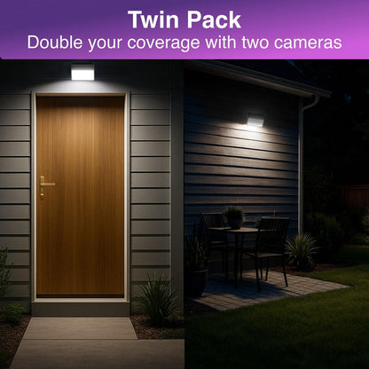 Laser Outdoor Wall Light Camera Twin Pack.