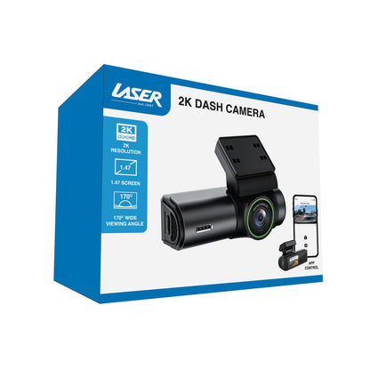 Laser 2K Dash Camera WiFi App Control Black.