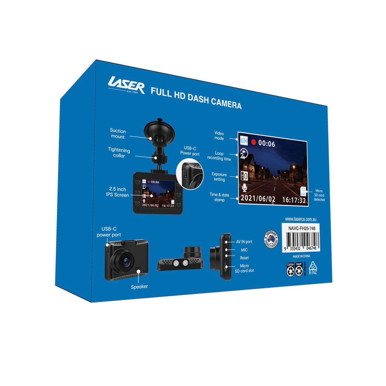 Laser Full HD Dash Camera 2.5 Inch Display.