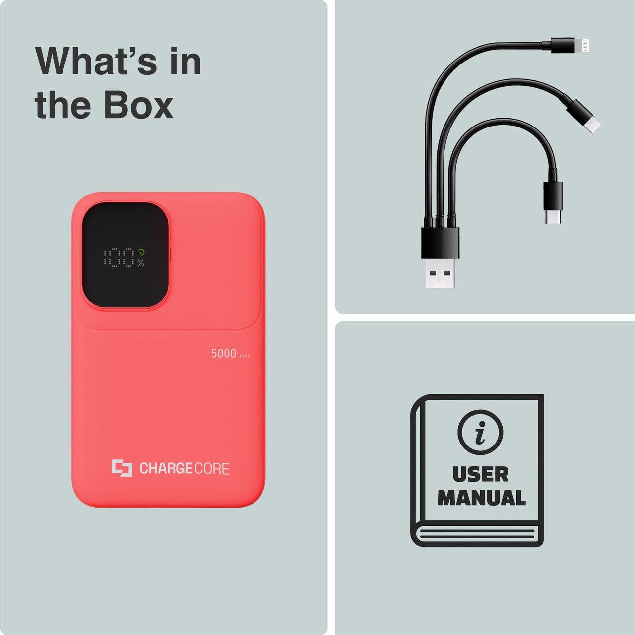 ChargeCore SafeCharge Max 5K - Sunset Coral.