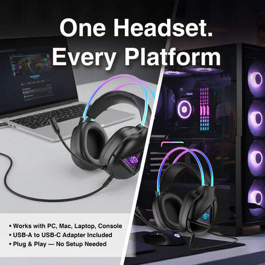 Laser RGB Infinity Wired Gaming Headphones.