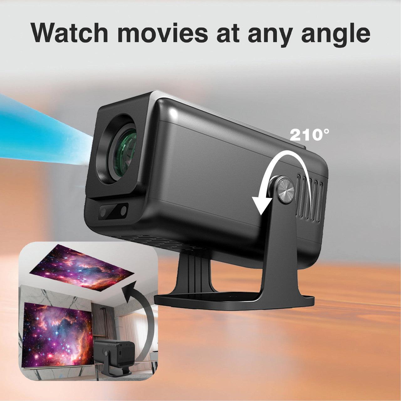 Laser 1080p Android Multi-Angle LED Projector Black.
