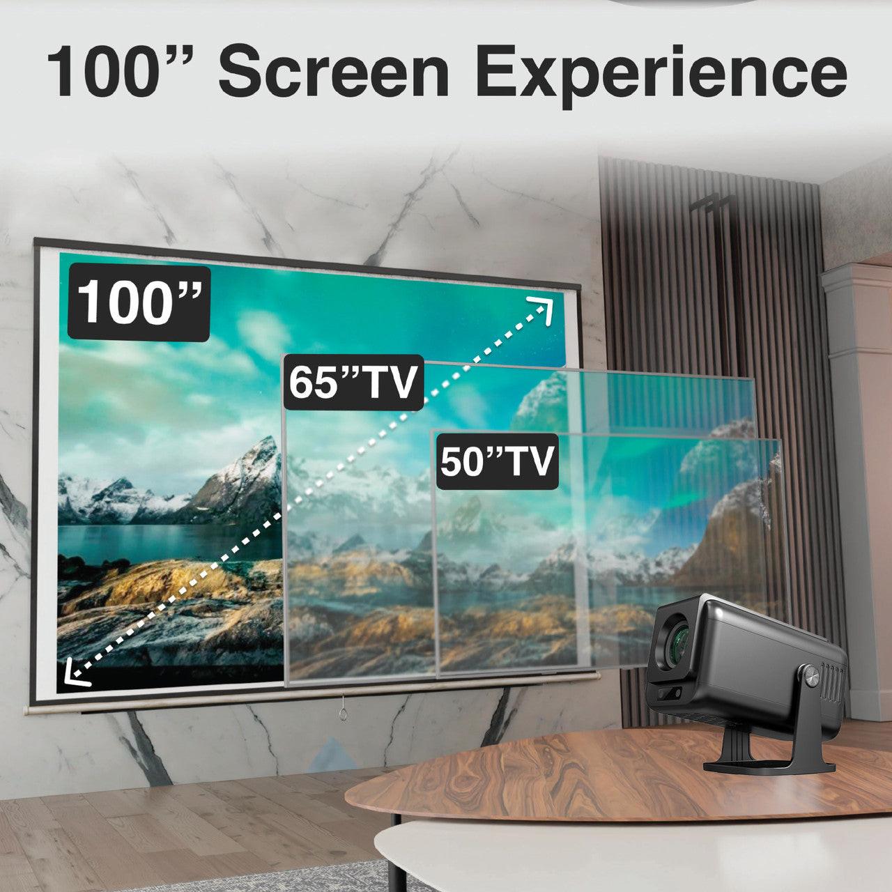 Laser 1080p Android Multi-Angle LED Projector Black.