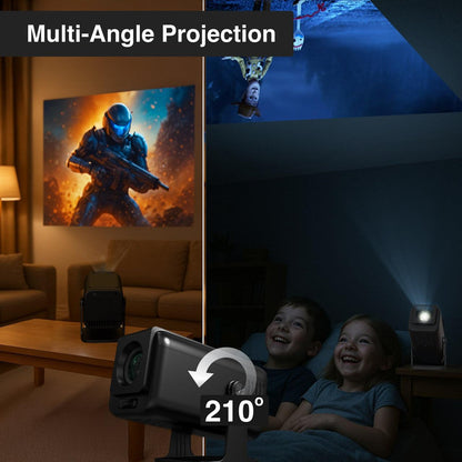 Laser 1080p Android Multi-Angle LED Projector Black.
