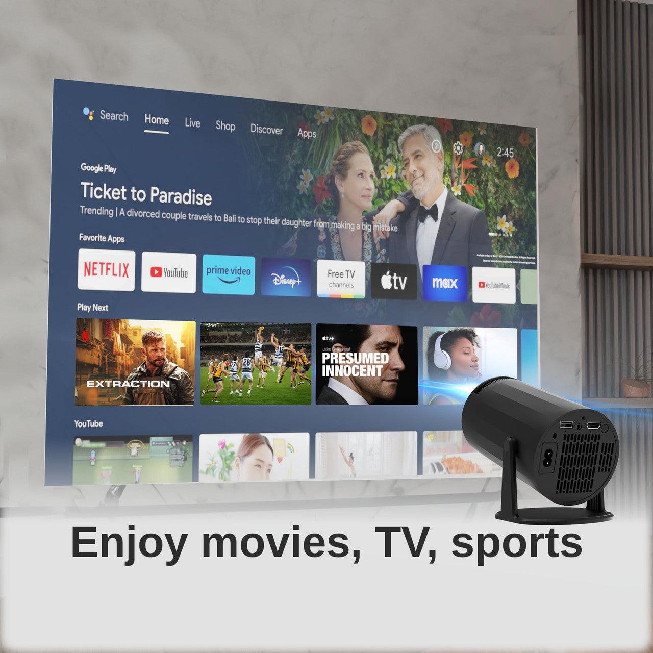 Laser Multi Angle Android LED Projector Black.