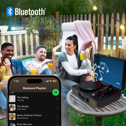 Bluetooth Suitcase Turntable with Speaker