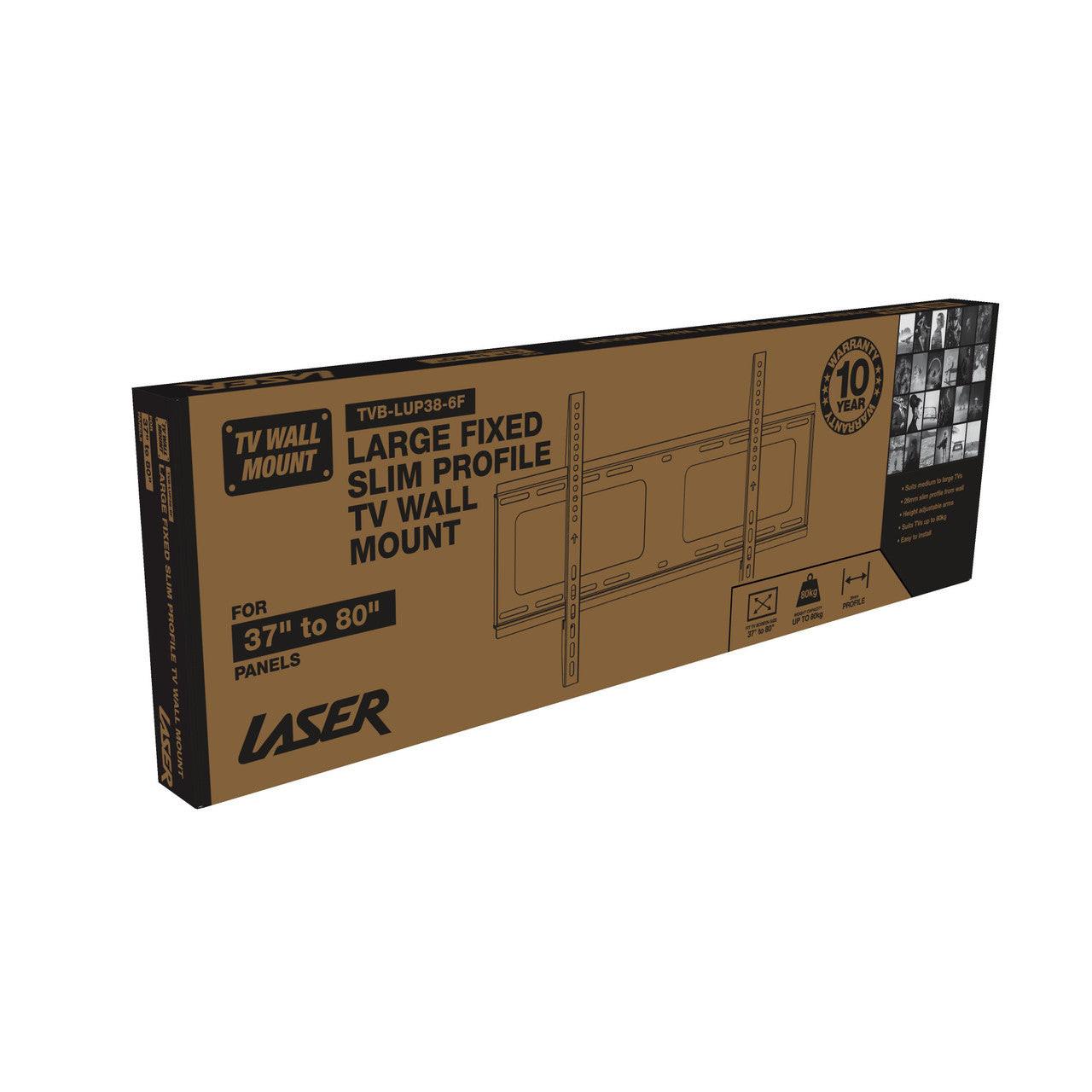 Laser Fixed Slim Profile TV Wall Mount - 37 to 80 Inch Panels.