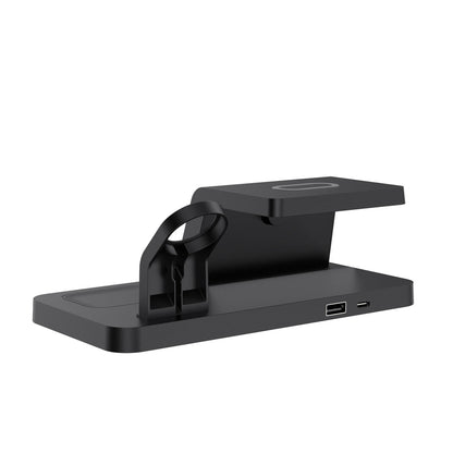 Laser 3-in-1 Wireless Charging Station with Alarm Clock - Black