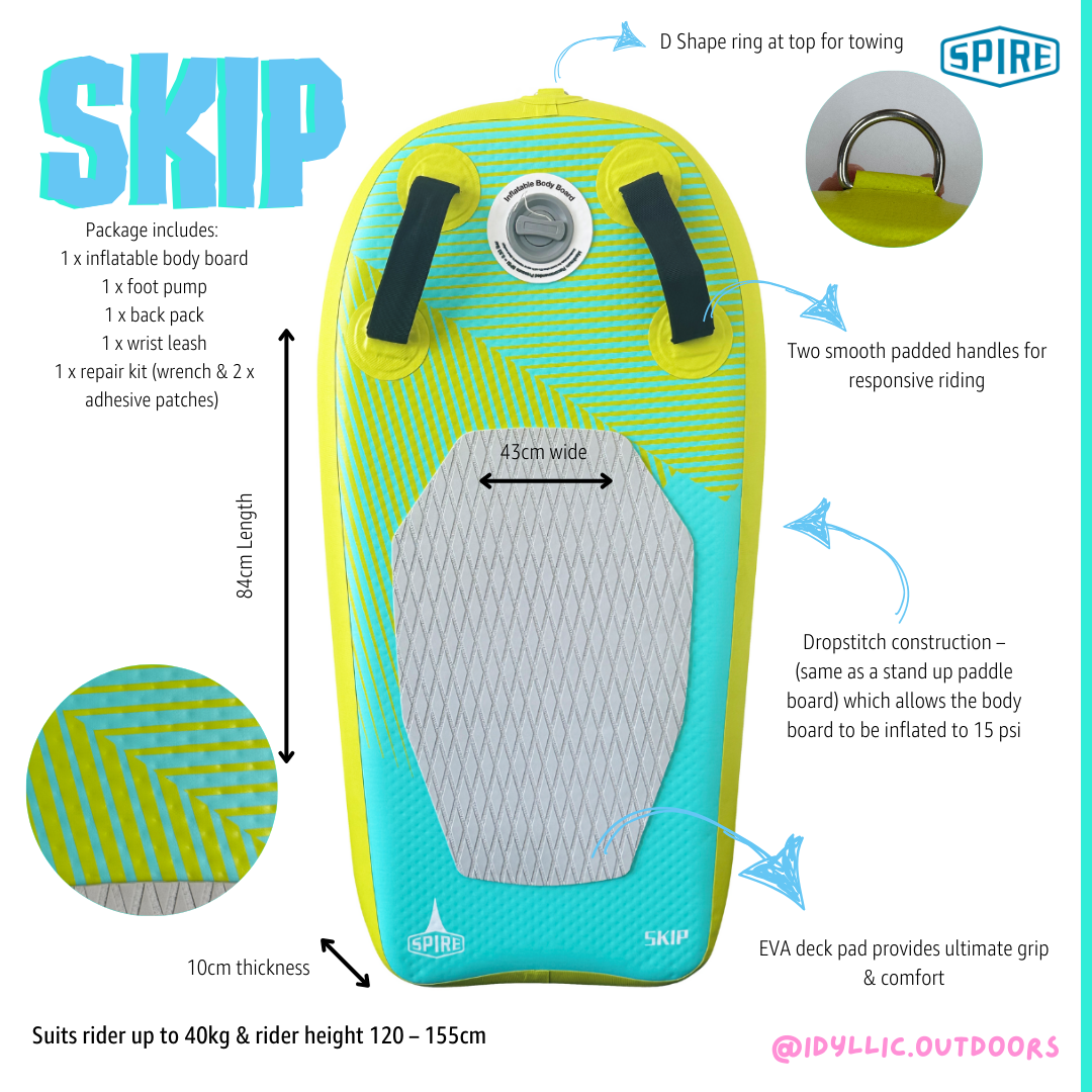 Spire Skip Inflatable Body Board - SP-BB-84.
